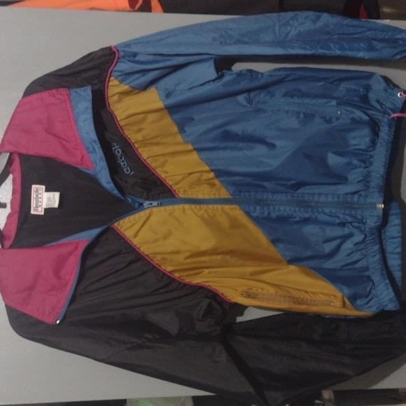 Vintage Reebok Windbreaker Jacket size small Blue Black Retro 80s 90s Athletic - Picture 1 of 12